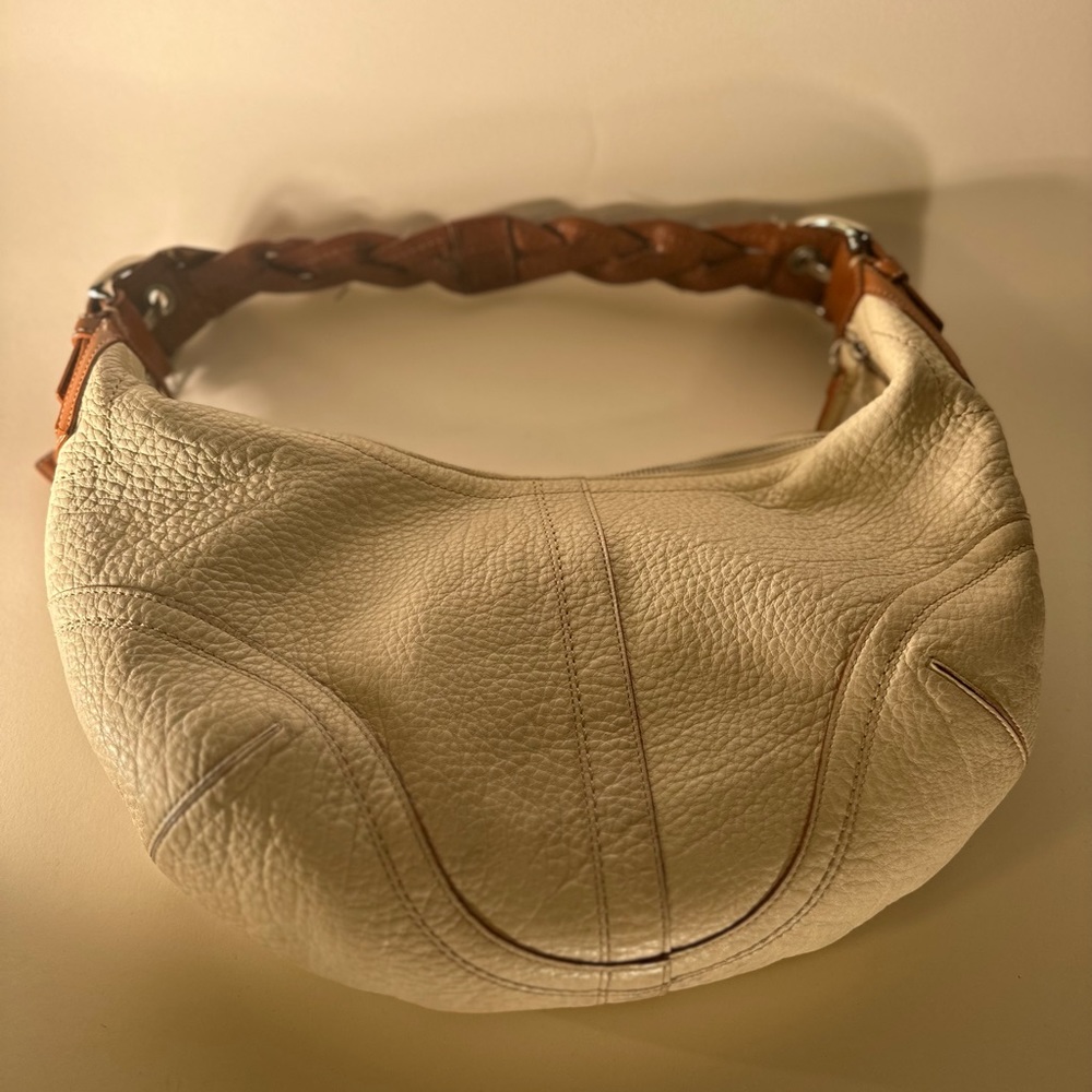 Coach bag White;brown;leather